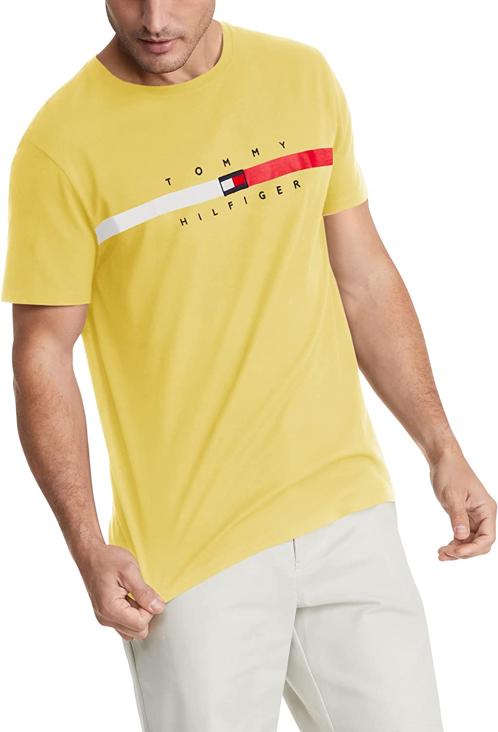 Tommy Hilfiger Men's Short Sleeve Signature Stripe Graphic T-Shirt - Image 1